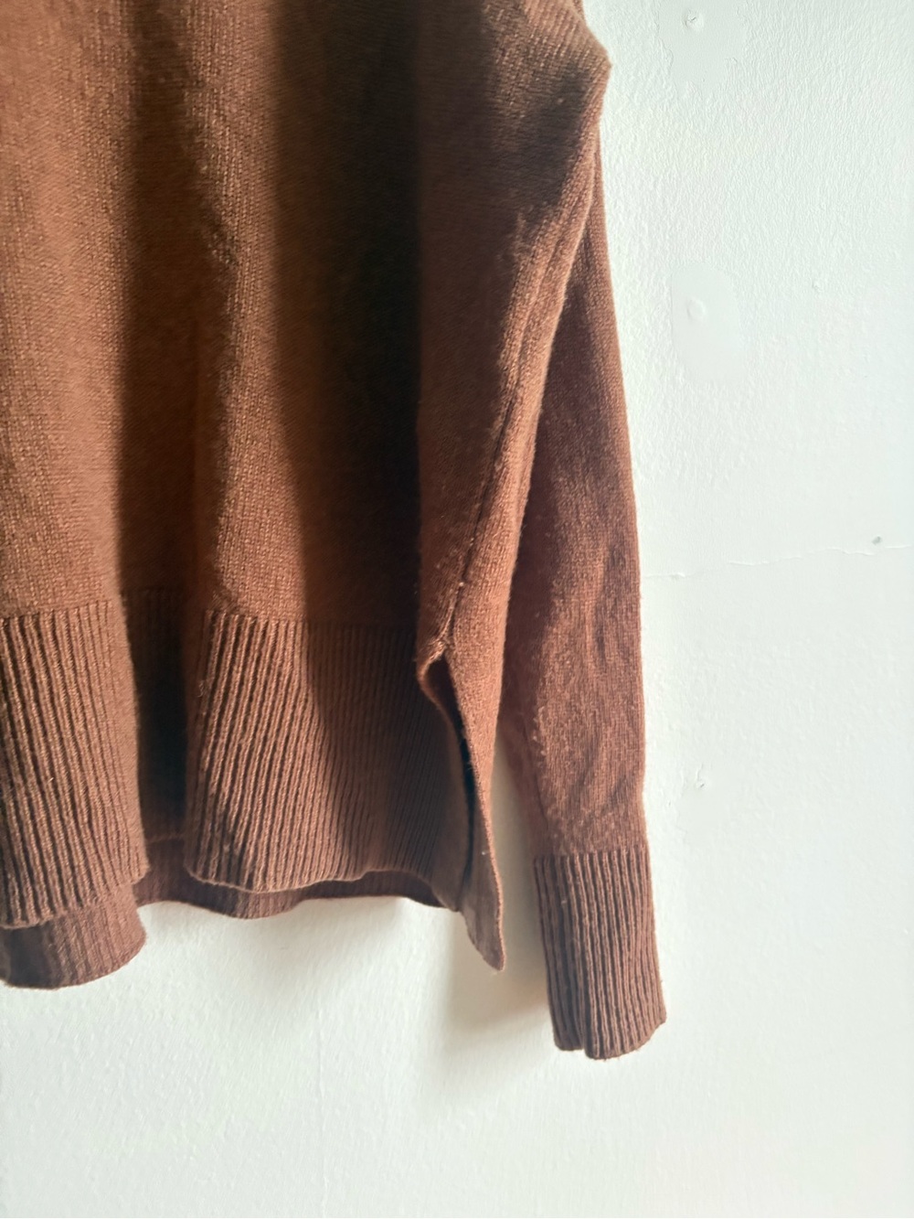 Ever New Sz S Wool Cashmere Brown Relaxed Turtleneck Minimalist Knit Sweater - Picture 4 of 9